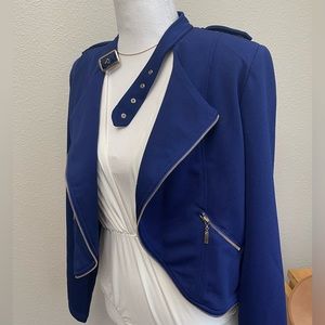 Chocolate U.S.A.- Unique Statement Royal Blue Cropped Jacket